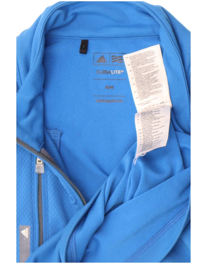 Adidas Homme Climalite Zip Neck Pull Survêtement Haut Bleu Moyen Polyester
