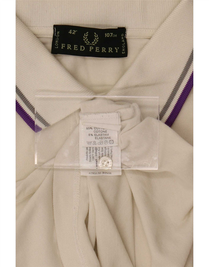Fred Perry Polo Homme Blanc Moyen Coton