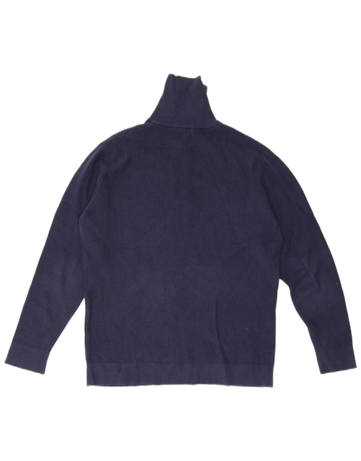 Zara Pull Col Zippé Homme Bleu Marine Moyen Coton