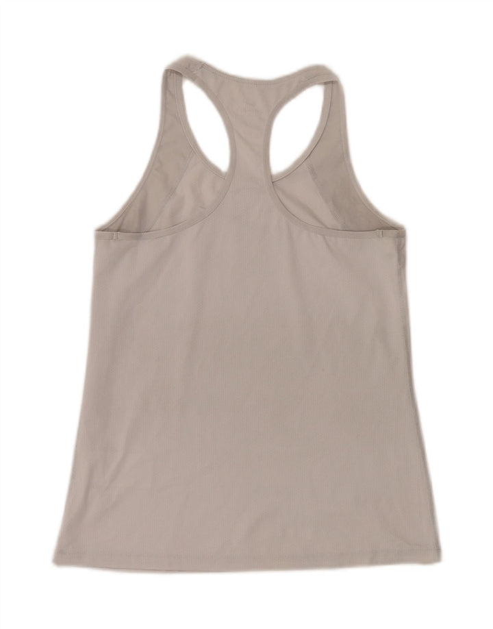 NIKE Womens Dri Fit Graphic Vest Top UK 10 Small Grey Polyester