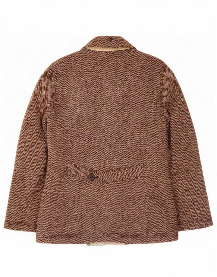 Timberland Veste coupe-vent à 5 boutons pour femme UK 14 Grand chevrons marron