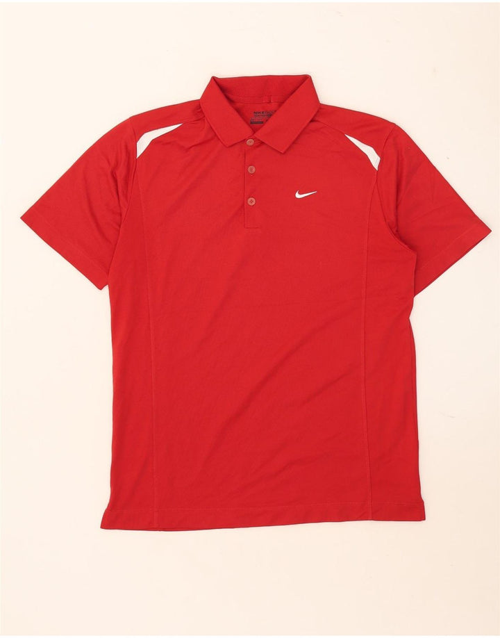Nike Polo Dri Fit Homme Rouge Moyen Polyester Colorblock