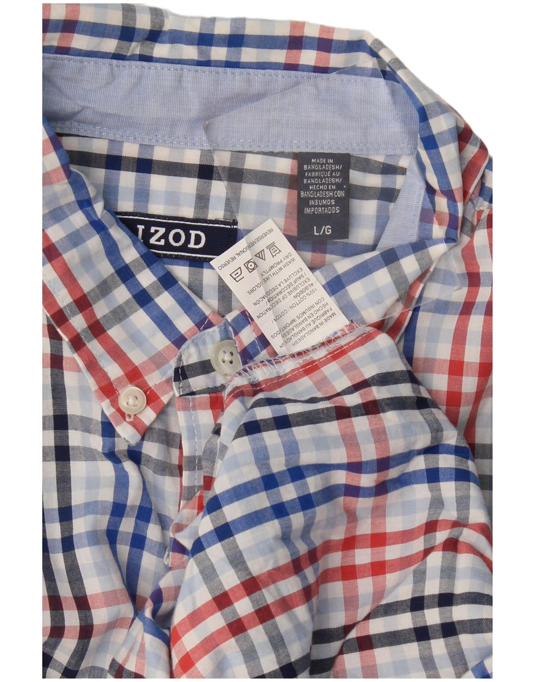 Izod Chemise à Manches Courtes Homme Grand Carreau Multicolore Coton