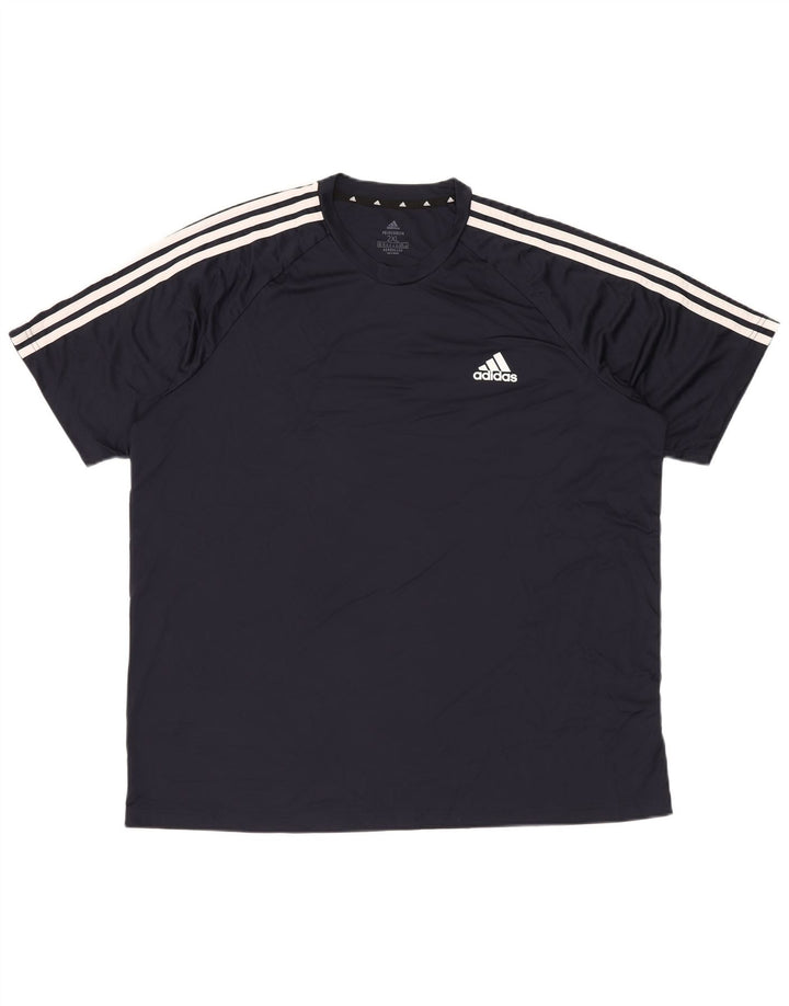 Adidas Hommes Aeroready T-Shirt Top 2XL Bleu Marine Polyester