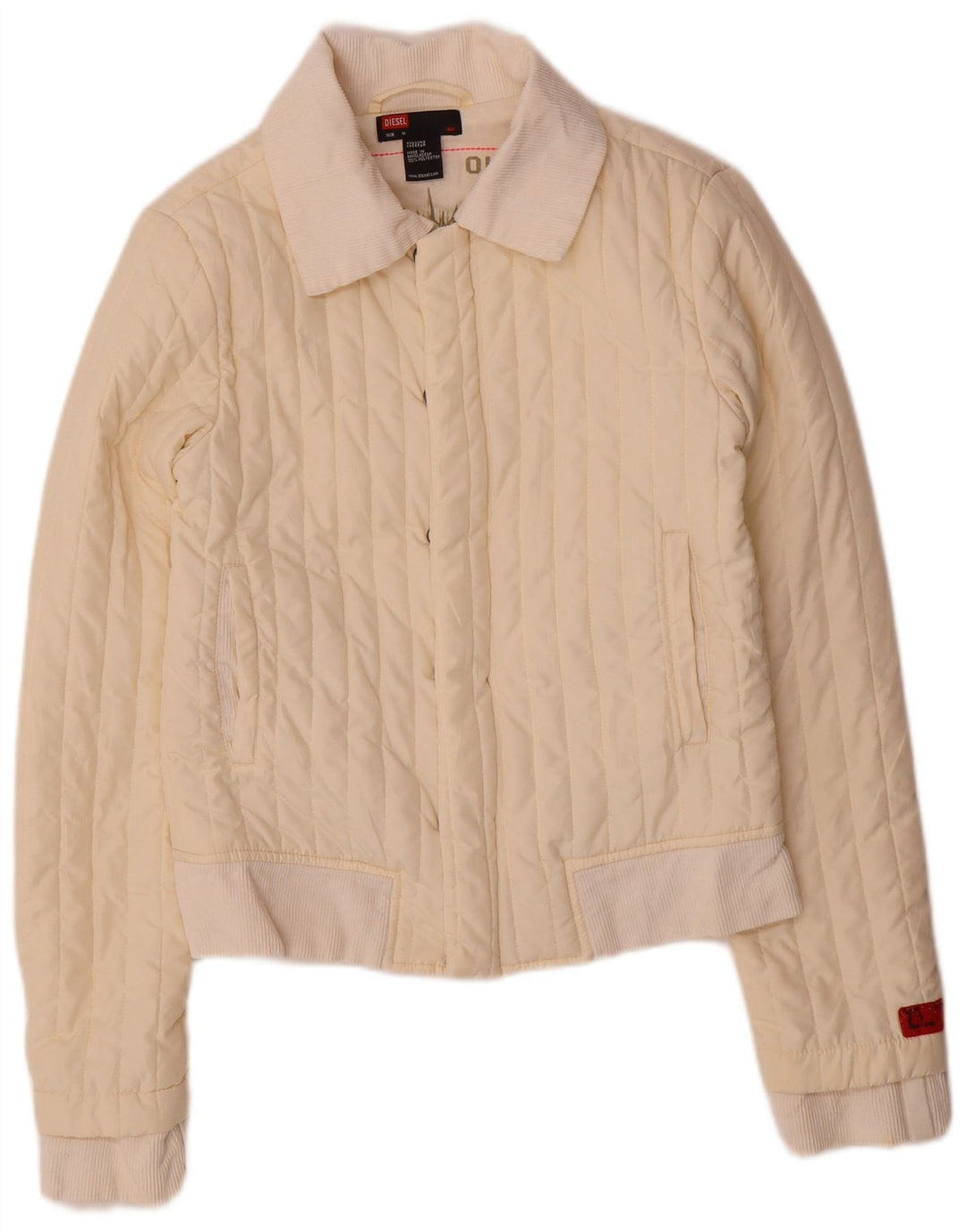 Veste matelassée Diesel pour femme UK 12 Medium Off White Polyester