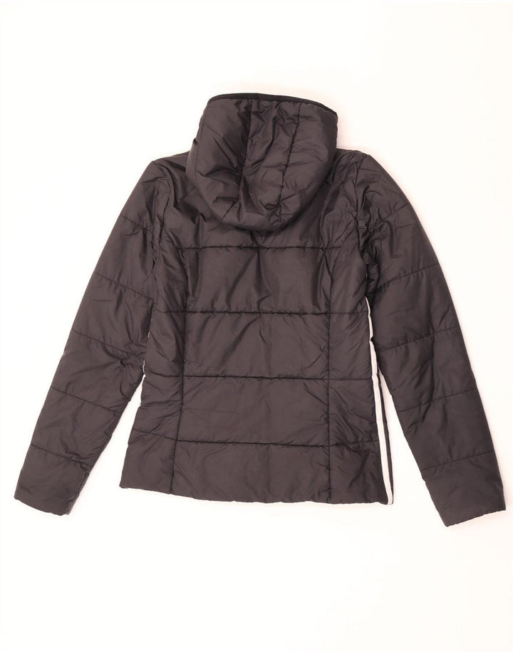 Adidas Veste matelassée à capuche pour femme UK 12 Medium Noir Polyester