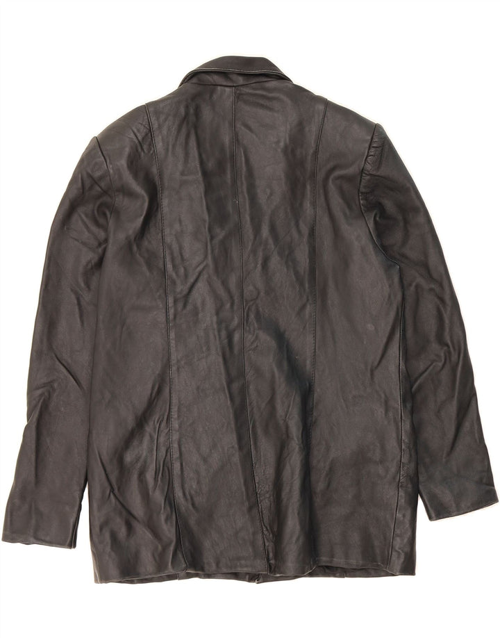 PHARAON Womens Leather Jacket UK 16 Large Black Leather Vintage Pharaon and Second-Hand Pharaon from Messina Hembry 