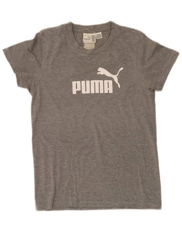 Puma T-shirt graphique pour femme UK 12 Gris moyen moucheté