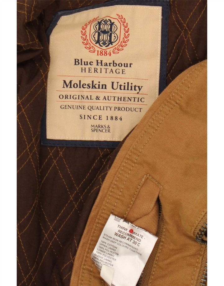 Marks & Spencer Veste utilitaire Blue Harbor pour homme UK 40 Large Marron Coton