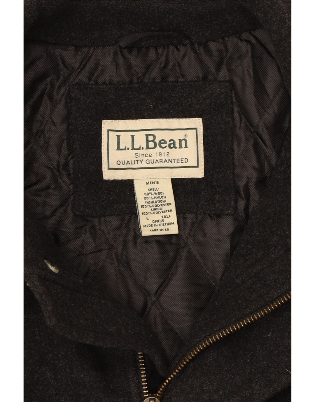 L.L.Bean Manteau haut pour homme UK 40 Grande laine grise