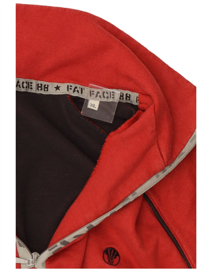 Fat Face Pull col zippé pour homme XL Rouge Coton