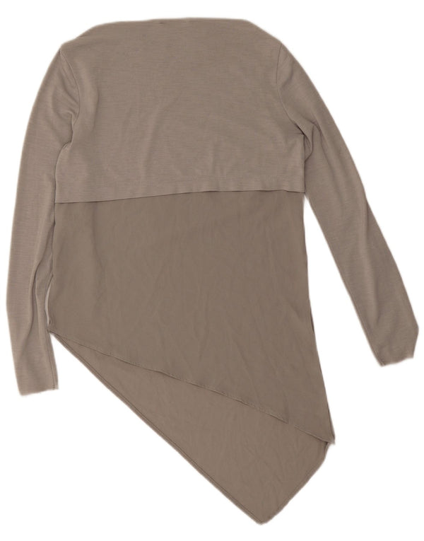 Zara Tunique asymétrique à manches longues pour femme UK 10 Small Gris Polyester