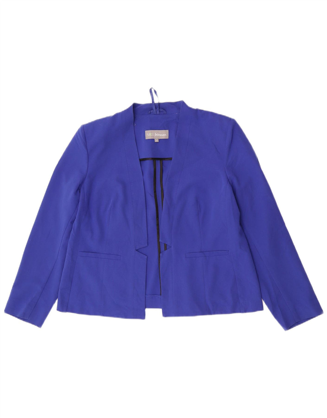 Marks & Spencer Veste blazer ouverte pour femme UK 16 Large Bleu Polyester