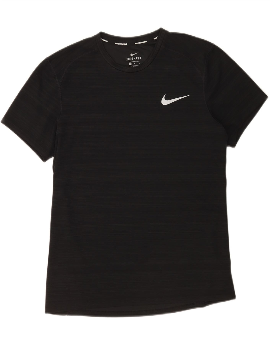 Nike Hommes Dri Fit T-Shirt Haut Noir Rayé Polyester