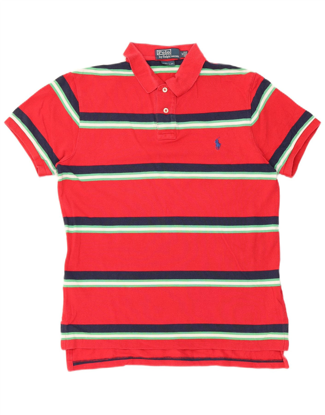 Polo Ralph Lauren Homme Coupe Sur Mesure Polo Rayé Rouge Moyen En Coton