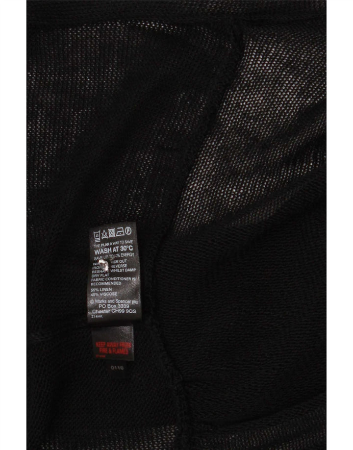 Marks & Spencer Pull cardigan transparent pour femme UK 14 Noir moyen