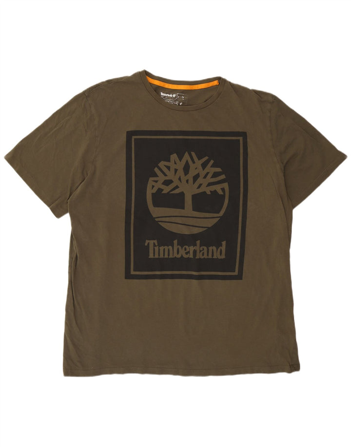 Timberland T-Shirt Graphique Coupe Régulière Homme Kaki 3XL