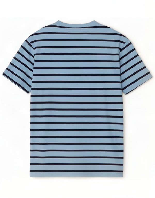 Penguin T-Shirt Homme Bleu Moyen Rayé Coton