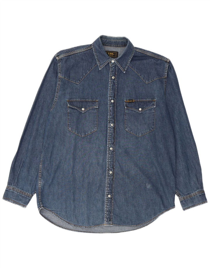 Lee Chemise en Jean Homme Bleu Moyen Coton