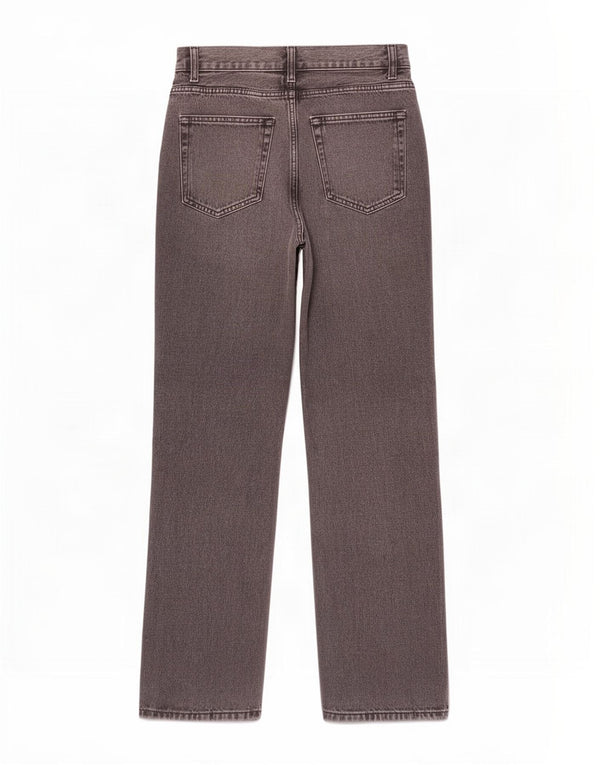 Zara Jean taille haute à jambe large pour femme EU 40 Medium W30 L33 Gris Coton
