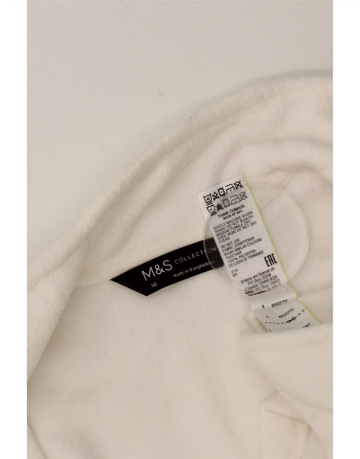 Marks & Spencer Veste polaire pour femme UK 16 Large Blanc Polyester