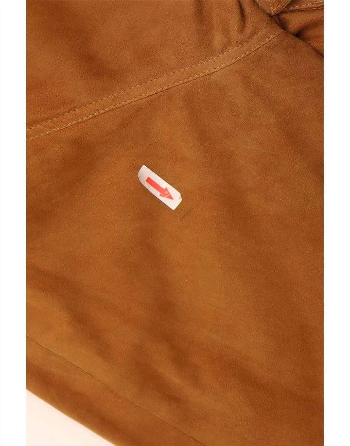 vintage Mens Suede Bomber Jacket UK 40 Grand Brun