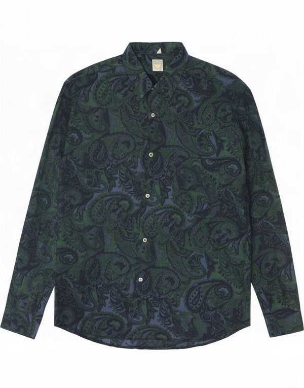 Chemise Homme Vintage Grand Paisley Vert