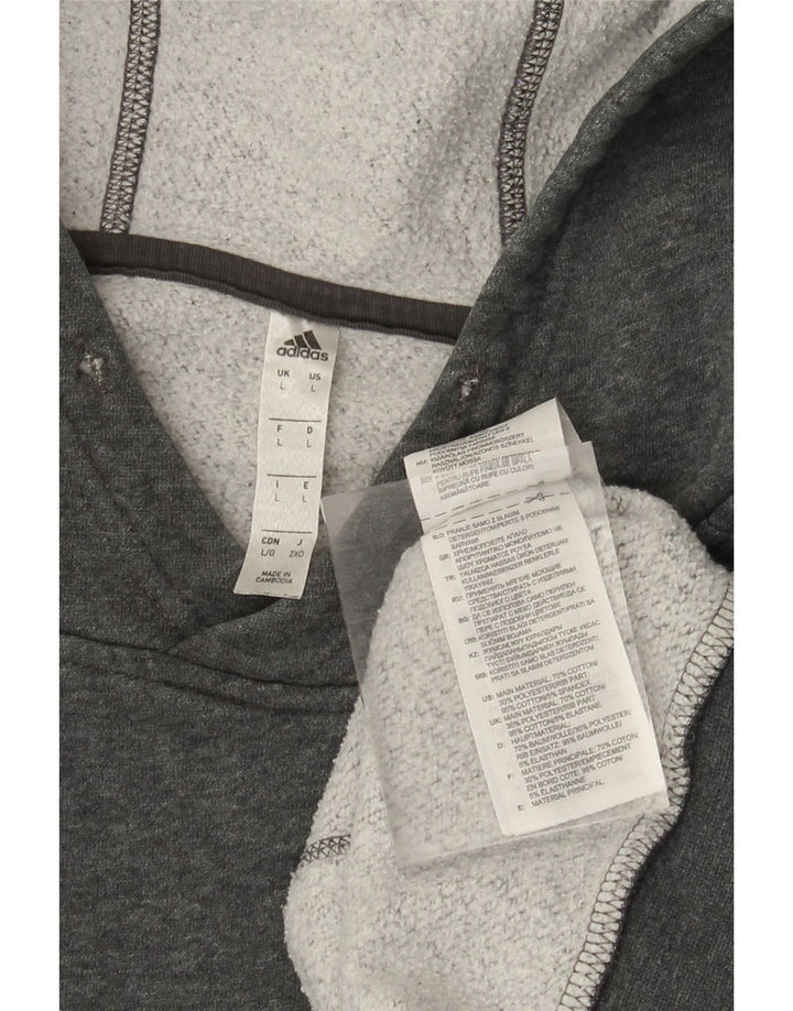 ADIDAS Pull à capuche pour homme Large Gris Coton