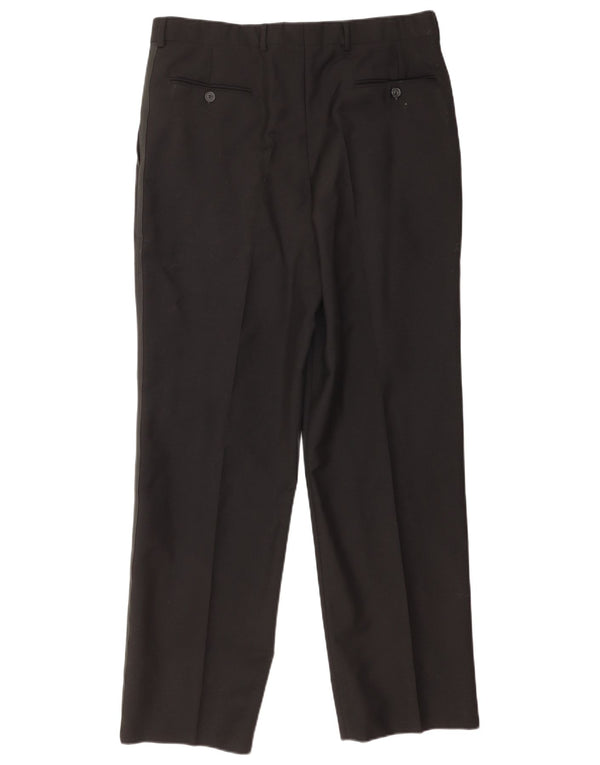 vintage Mens Pegged Suit Pantalon IT 50 Large W34 L32 Laine Noire
