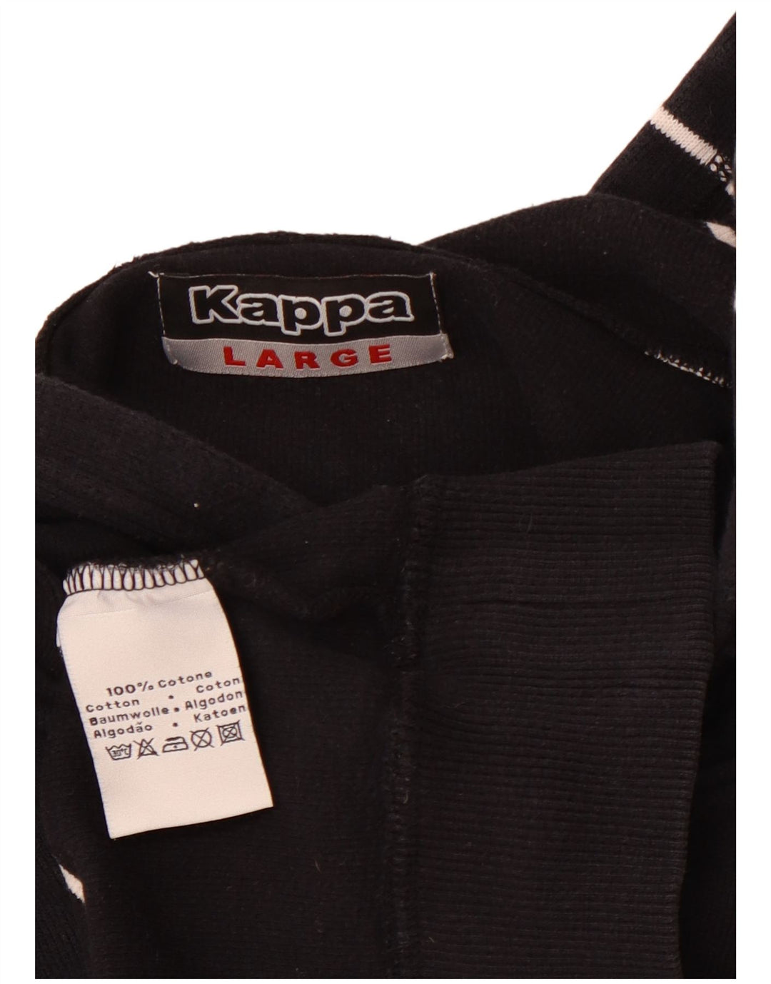 KAPPA Pull à capuche pour homme en coton rayé bleu marine