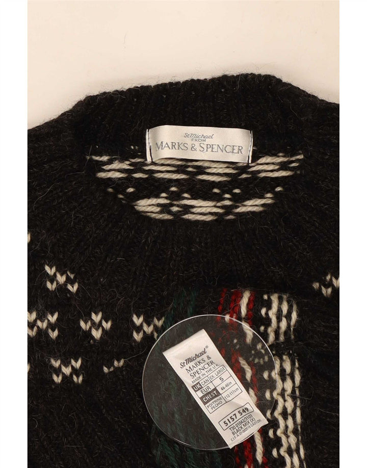 Marks & Spencer Pull à col rond St. Michael pour homme Noir XL