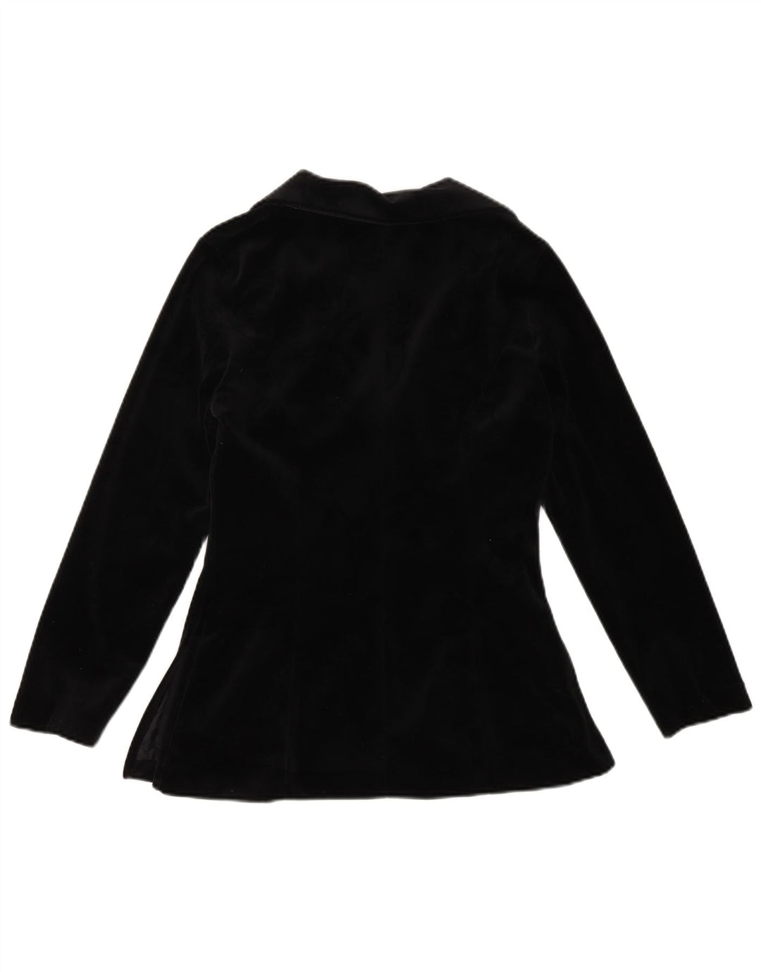 VINTAGE Femme 1 Bouton Velours Blazer Veste UK 12 Moyen Noir
