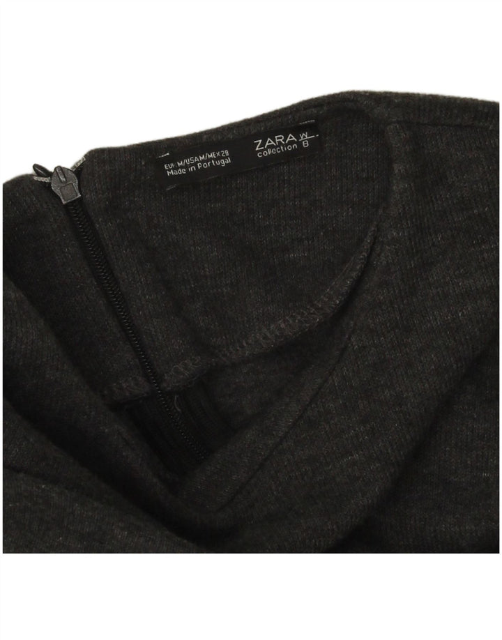 Zara Robe pull à manches longues pour femme UK 12 Gris moyen