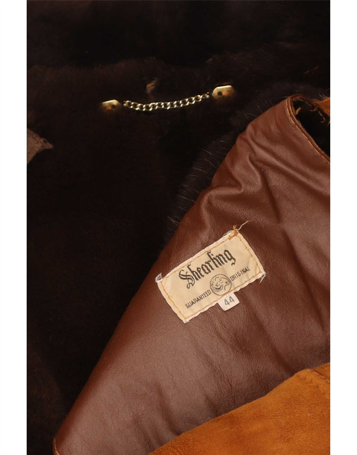 manteau en peau de mouton surdimensionné vintage pour femmes IT 44 Brun moyen