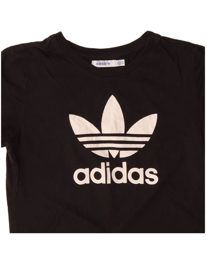 ADIDAS T-Shirt Graphique Femme Top IT 40 Petit Noir Coton