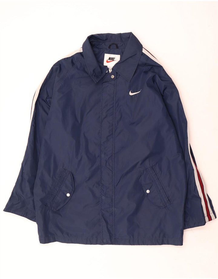 Nike Veste de pluie pour homme UK 42 XL Bleu marine rayé en nylon