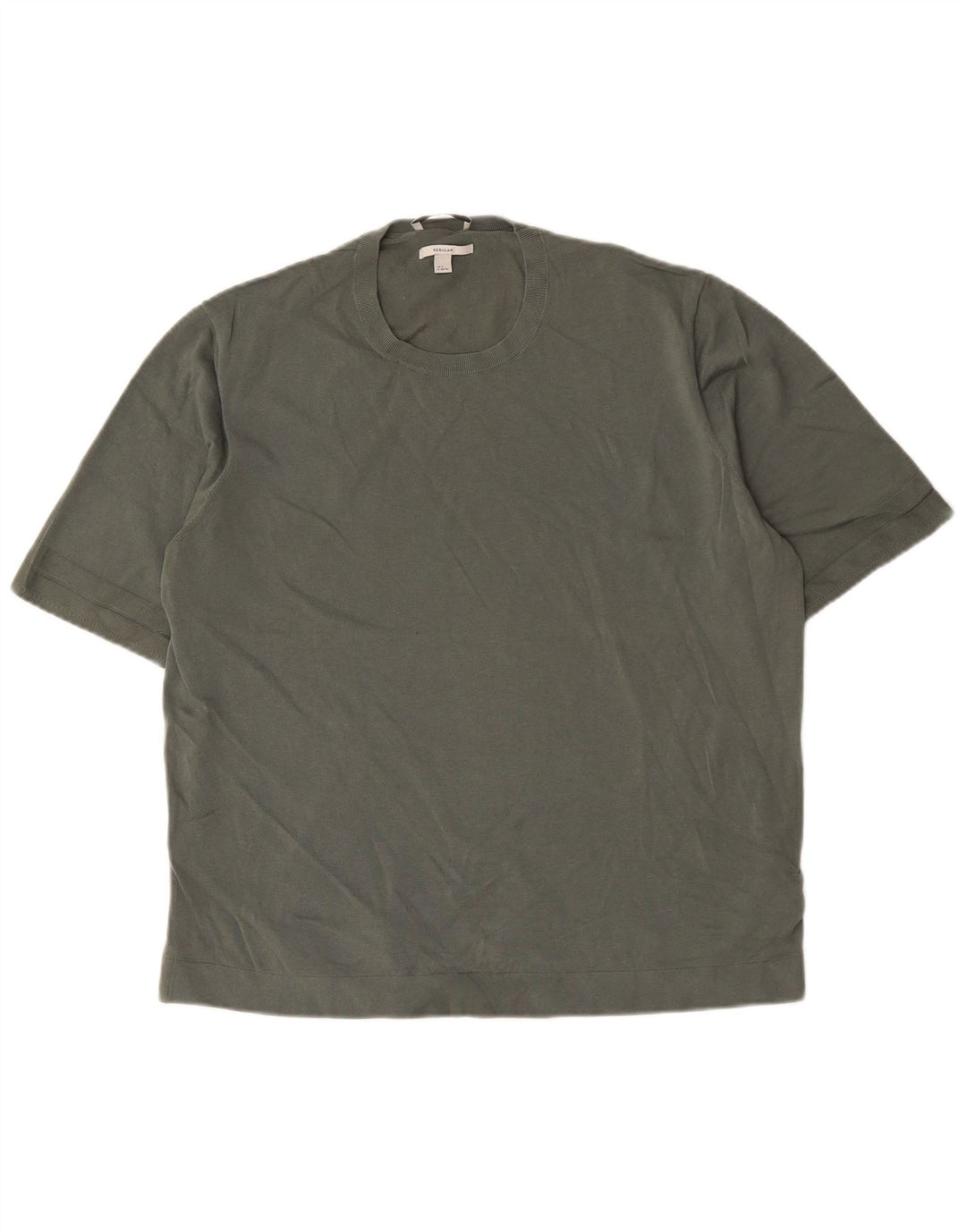Cos T-Shirt Regular Homme Top XL Kaki Coton