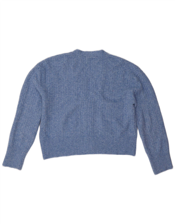 Zara Cardigan surdimensionné pour femme UK 10 Petit Bleu Polyester