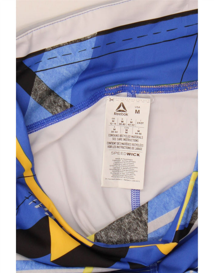 REEBOK Leggings Femme FR 12/14 Bleu Moyen Géométrique Polyester