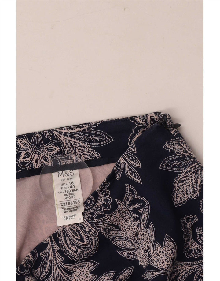 Marks & Spencer Pantalon Capri à motif abstrait pour femme UK 16 Large W34 L19