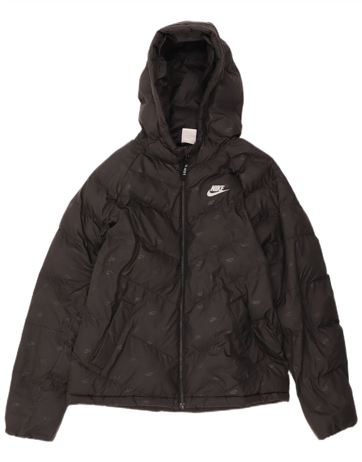 Nike Veste matelassée à capuche graphique pour garçon 13-14 ans XL Noir Polyester