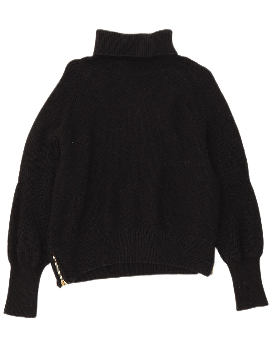 Barbour Pull surdimensionné à col roulé pour femme UK 10 Petit coton noir