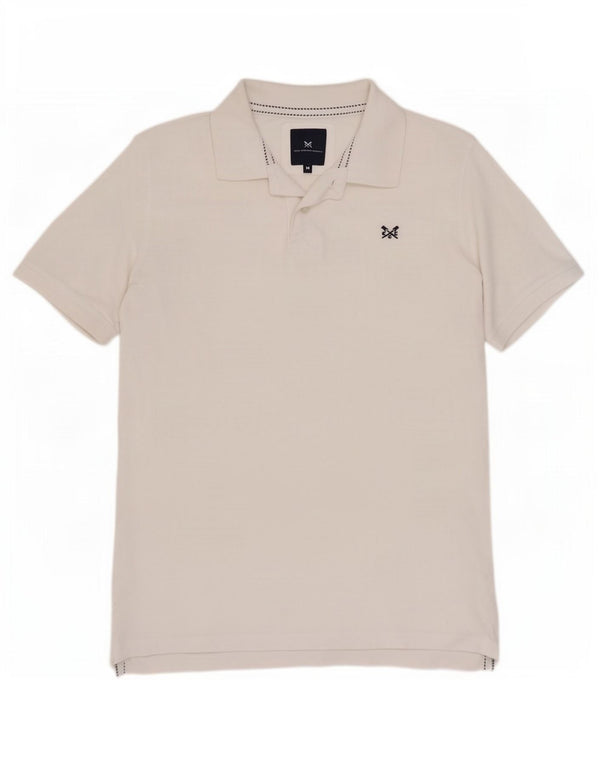 Crew Clothing Polo Homme Coton Blanc Moyen