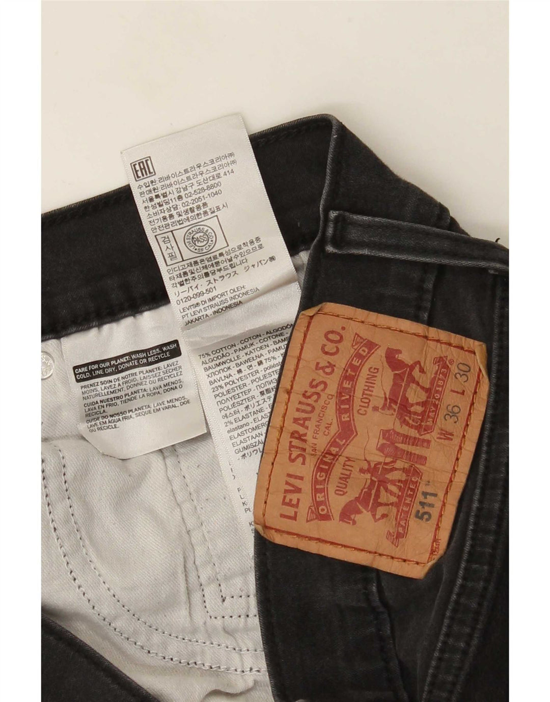 Levi's Jean Slim 511 Homme Noir W36 L30 Coton