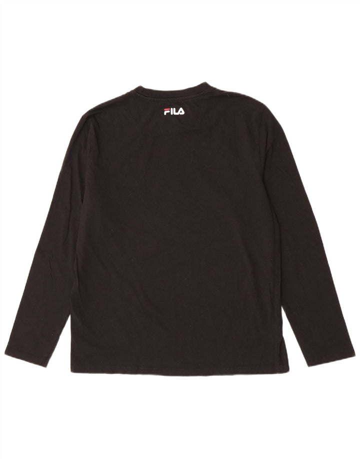 Fila Haut graphique à manches longues pour hommes, grand coton noir