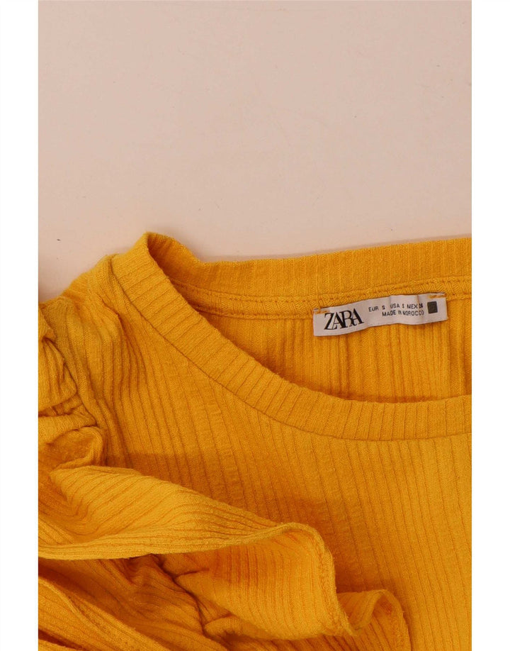 Zara Chemisier Femme UK 10 Petit Jaune