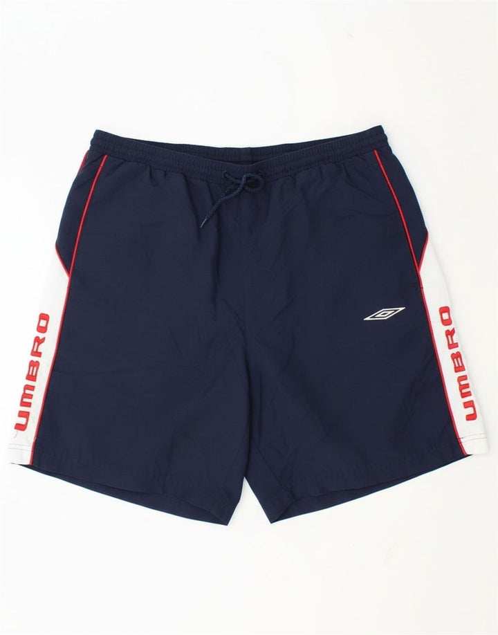 Umbro Short de Sport Graphic Homme Bleu Marine Moyen Polyester Colorblock