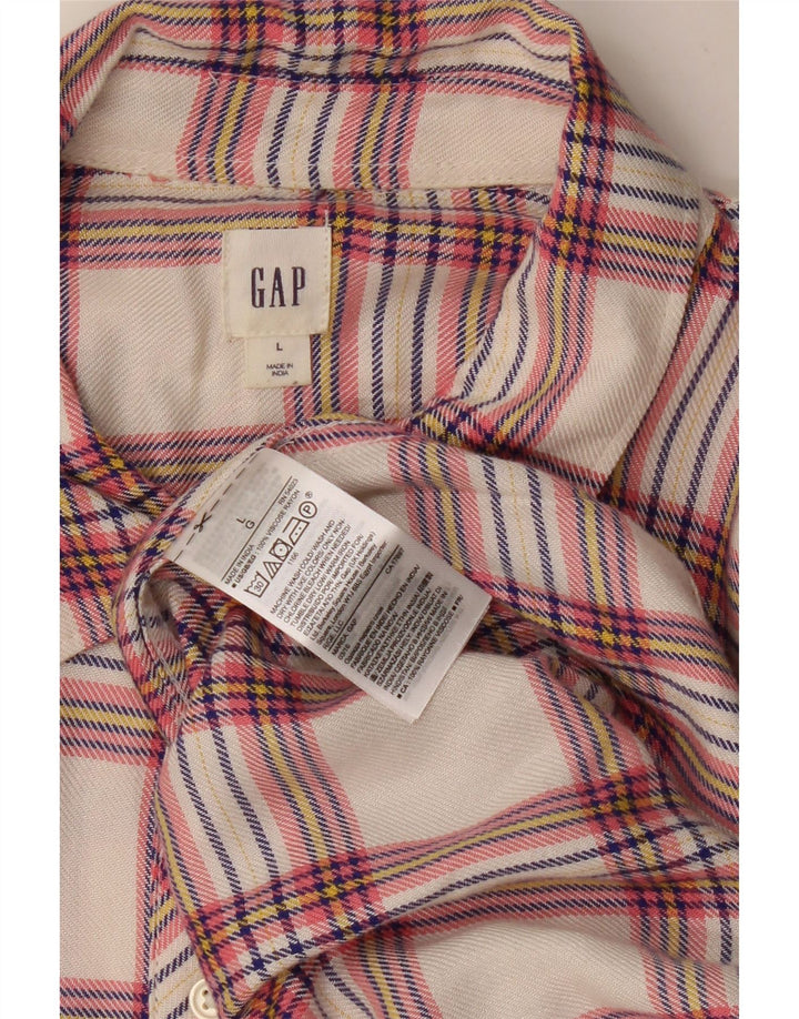 GAP Chemise en flanelle pour femme UK 16 Grande rayonne à carreaux beige