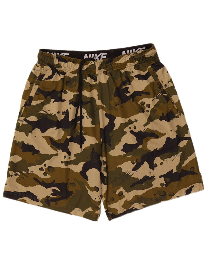 NIKE Short de sport Dri Fit pour hommes, grand camouflage kaki