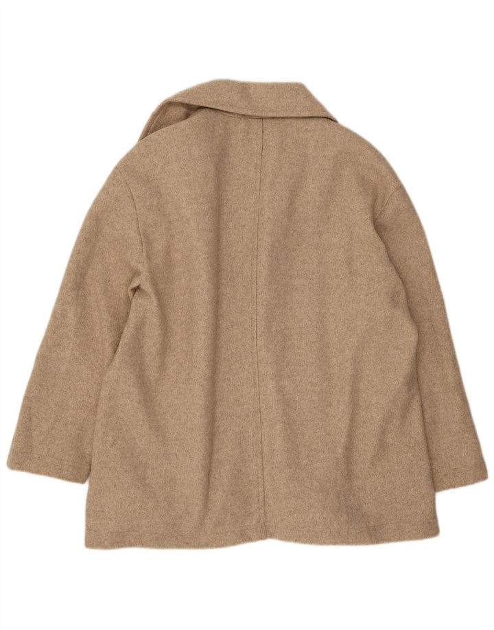 Zara Femme Manteau Oversize Ouvert UK 10 Petit Polyester Beige